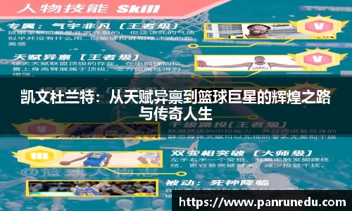 凯文杜兰特：从天赋异禀到篮球巨星的辉煌之路与传奇人生